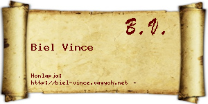 Biel Vince névjegykártya